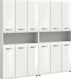 Badezimmer-Set Ice weiß weiß Hochglanz B/H/T: ca. 180x185x30 cm