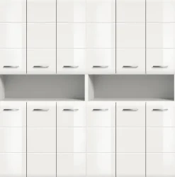 Badezimmer-Set Ice weiß weiß Hochglanz B/H/T: ca. 180x185x30 cm