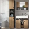 Badezimmer-Set Mone Basalt Nachbildung Artisan Oak Nachbildung B/H/T: ca. 125x192x30 cm