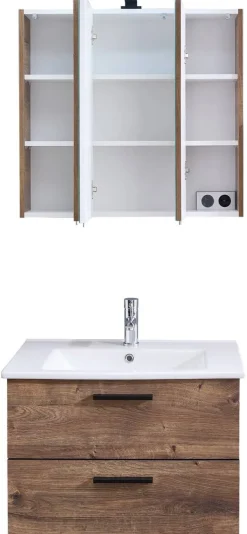 Badezimmer-Set Quickset 374 Eiche Ribeck Nachbildung B/H/T: ca. 75x200x45 cm