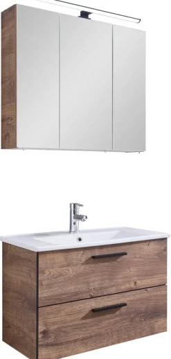 Badezimmer-Set Quickset 374 Eiche Ribeck Nachbildung B/H/T: ca. 75x200x45 cm