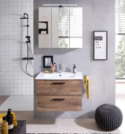 Badezimmer-Set Quickset 374 Eiche Ribeck Nachbildung B/H/T: ca. 75x200x45 cm