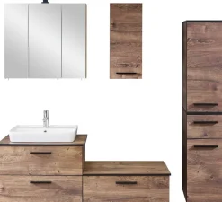 Badezimmer-Set Quickset 374 Eiche Ribeck Nachbildung B/H/T: ca. 142x200x44,5 cm