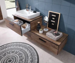 Badezimmer-Set Quickset 374 Eiche Ribeck Nachbildung B/H/T: ca. 142x200x44,5 cm