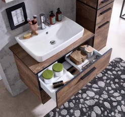 Badezimmer-Set Quickset 374 Eiche Ribeck Nachbildung B/H/T: ca. 75x200x44,5 cm
