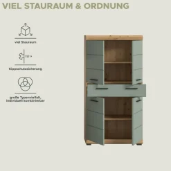 Badezimmer-Set Scout Eiche Artisan Nachbildung salbei Nachbildung B/H/T: ca. 74x141x31 cm