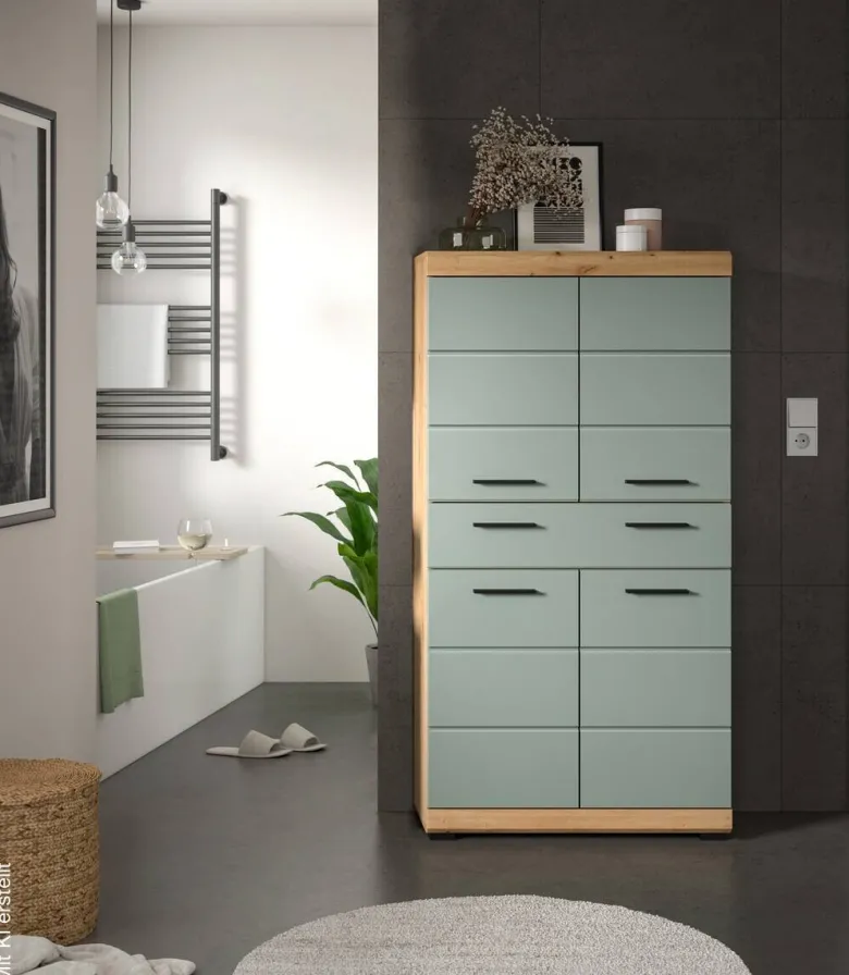 Badezimmer-Set Scout Eiche Artisan Nachbildung salbei Nachbildung B/H/T: ca. 74x141x31 cm