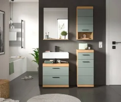 Badezimmer-Set Scout Eiche Artisan Nachbildung salbei Nachbildung B/H/T: ca. 112x191x37 cm