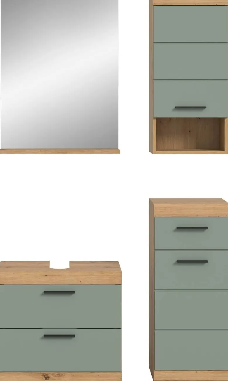 Badezimmer-Set Scout Eiche Artisan Nachbildung salbei Nachbildung B/H/T: ca. 112x191x37 cm