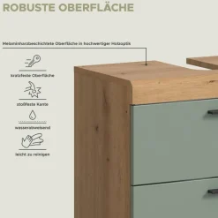 Badezimmer-Set Scout Eiche Artisan Nachbildung salbei Nachbildung B/H/T: ca. 112x191x37 cm