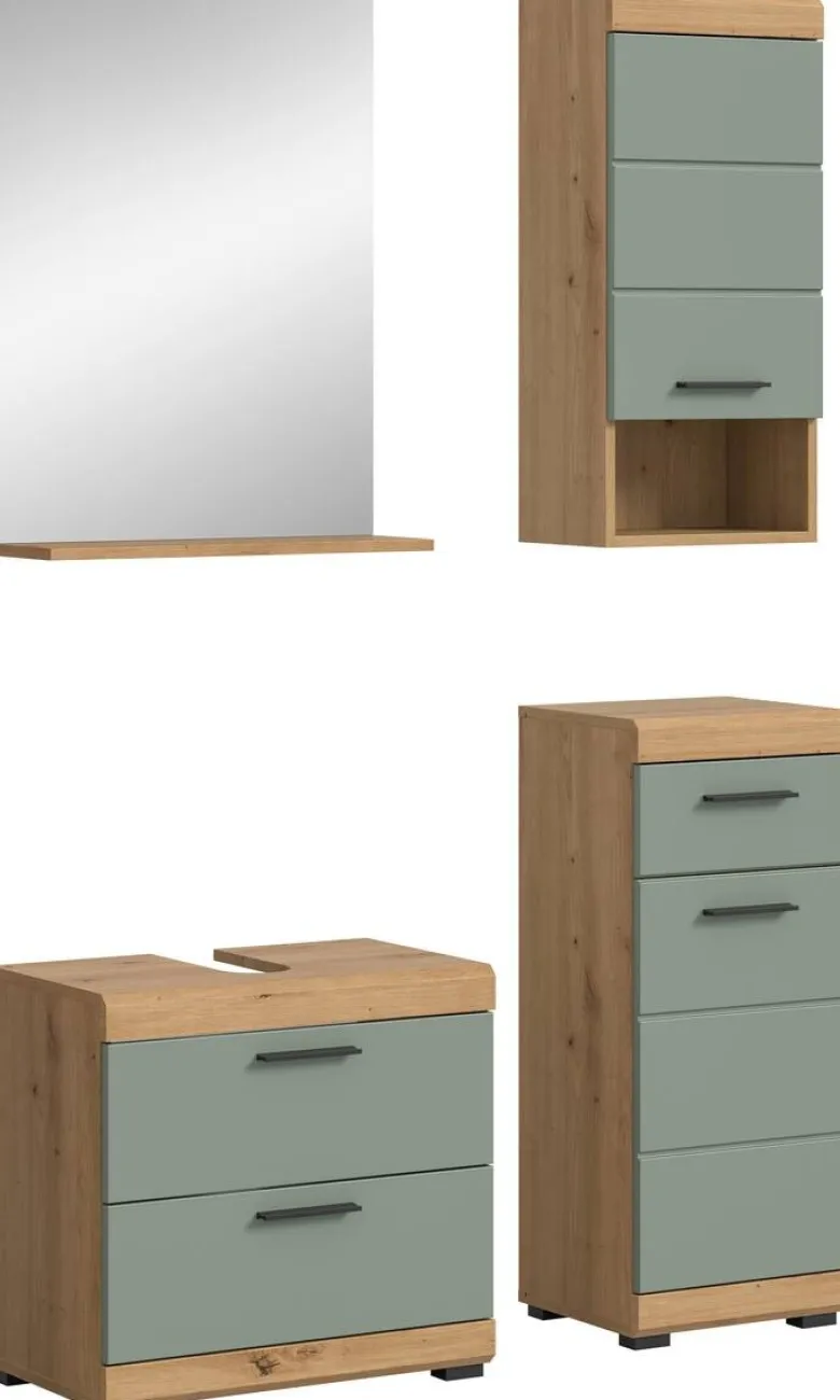 Badezimmer-Set Scout Eiche Artisan Nachbildung salbei Nachbildung B/H/T: ca. 112x191x37 cm