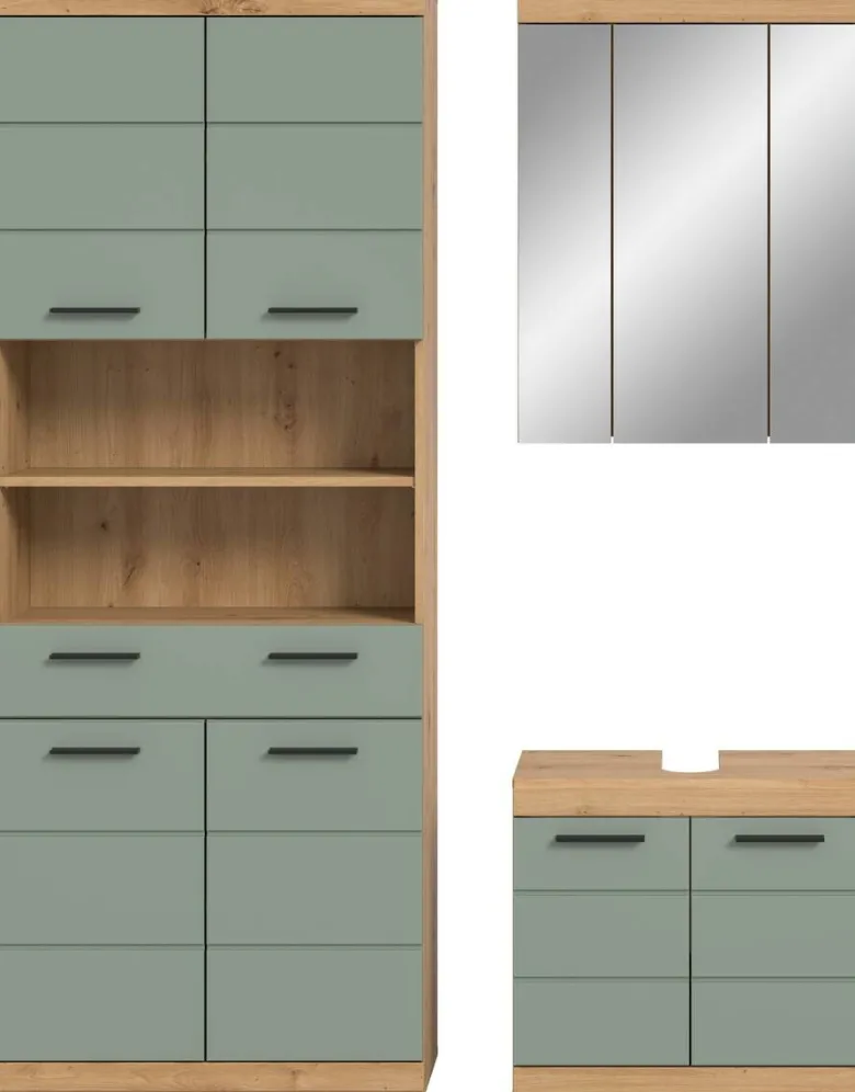 Badezimmer-Set Scout Eiche Artisan Nachbildung salbei Nachbildung B/H/T: ca. 149x34x191 cm