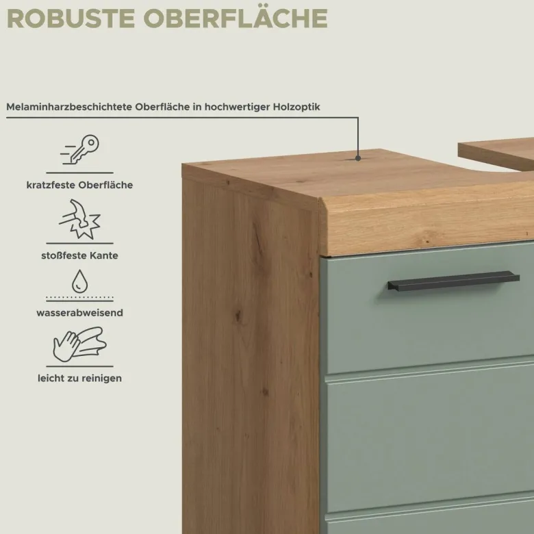 Badezimmer-Set Scout Eiche Artisan Nachbildung salbei Nachbildung B/H/T: ca. 190x191x34 cm