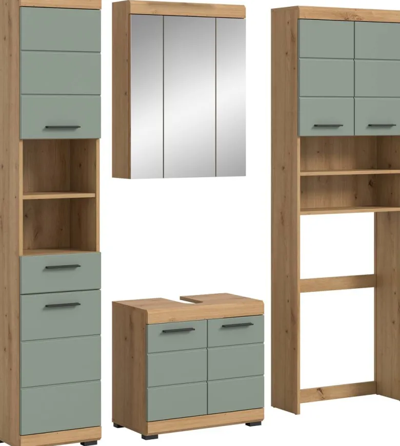 Badezimmer-Set Scout Eiche Artisan Nachbildung salbei Nachbildung B/H/T: ca. 190x191x34 cm