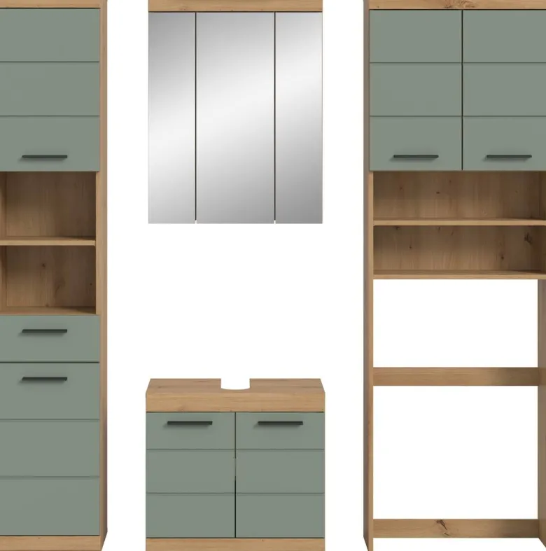 Badezimmer-Set Scout Eiche Artisan Nachbildung salbei Nachbildung B/H/T: ca. 190x191x34 cm