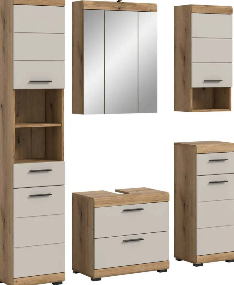 Badezimmer-Set Scout Evoke Oak Nachbildung Kaschmirgrau Nachbildung B/H/T: ca. 164x191x34 cm