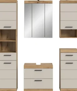 Badezimmer-Set Scout Evoke Oak Nachbildung Kaschmirgrau Nachbildung B/H/T: ca. 164x191x34 cm