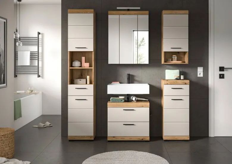 Badezimmer-Set Scout Evoke Oak Nachbildung Kaschmirgrau Nachbildung B/H/T: ca. 164x191x34 cm