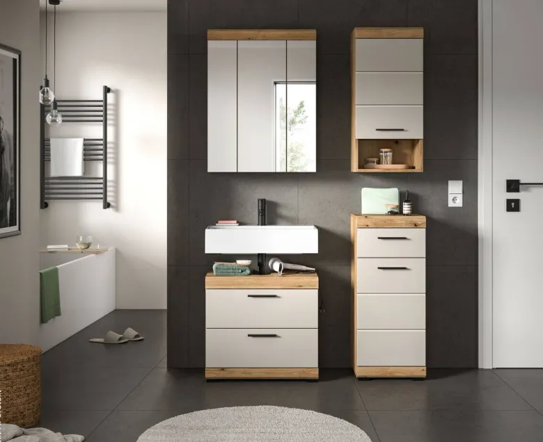 Badezimmer-Set Scout Evoke Oak Nachbildung Kaschmirgrau Nachbildung B/H/T: ca. 112x191x34 cm
