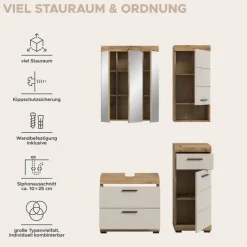 Badezimmer-Set Scout Evoke Oak Nachbildung Kaschmirgrau Nachbildung B/H/T: ca. 112x191x34 cm