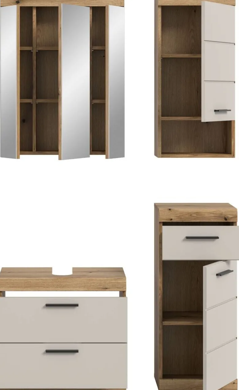 Badezimmer-Set Scout Evoke Oak Nachbildung Kaschmirgrau Nachbildung B/H/T: ca. 112x191x34 cm