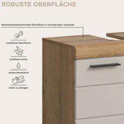 Badezimmer-Set Scout Evoke Oak Nachbildung Kaschmirgrau Nachbildung B/H/T: ca. 60x191x34 cm