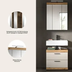 Badezimmer-Set Scout Evoke Oak Nachbildung Kaschmirgrau Nachbildung B/H/T: ca. 60x191x34 cm