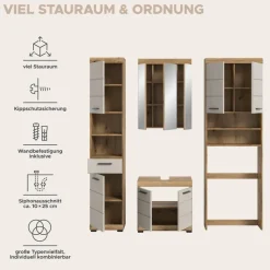 Badezimmer-Set Scout Evoke Oak Nachbildung Kaschmirgrau Nachbildung B/H/T: ca. 190x191x34 cm