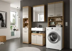 Badezimmer-Set Scout Evoke Oak Nachbildung Kaschmirgrau Nachbildung B/H/T: ca. 190x191x34 cm
