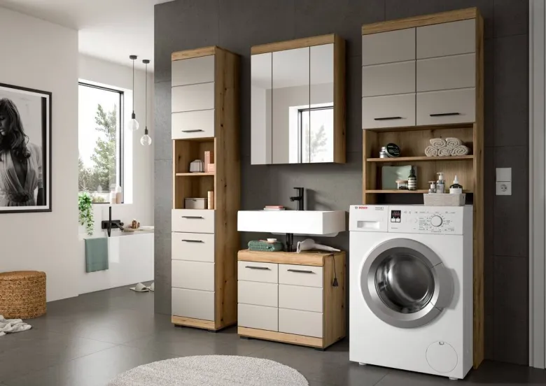 Badezimmer-Set Scout Evoke Oak Nachbildung Kaschmirgrau Nachbildung B/H/T: ca. 190x191x34 cm