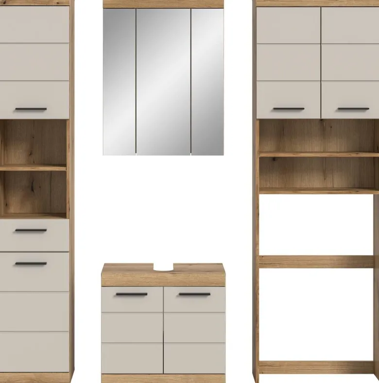 Badezimmer-Set Scout Evoke Oak Nachbildung Kaschmirgrau Nachbildung B/H/T: ca. 190x191x34 cm