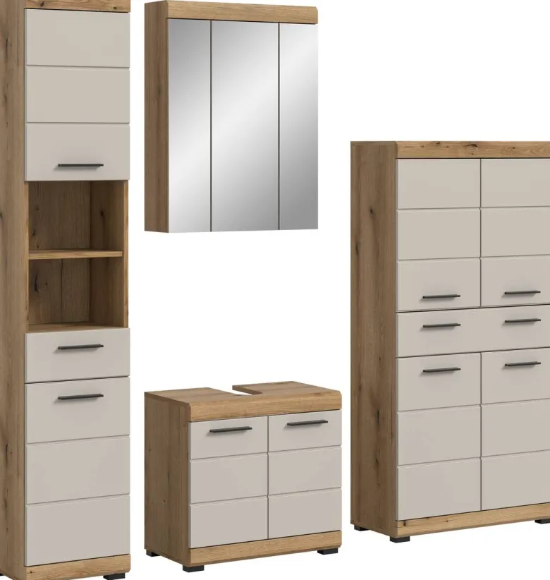 Badezimmer-Set Scout Evoke Oak Nachbildung Kaschmirgrau Nachbildung B/H/T: ca. 201x191x34 cm