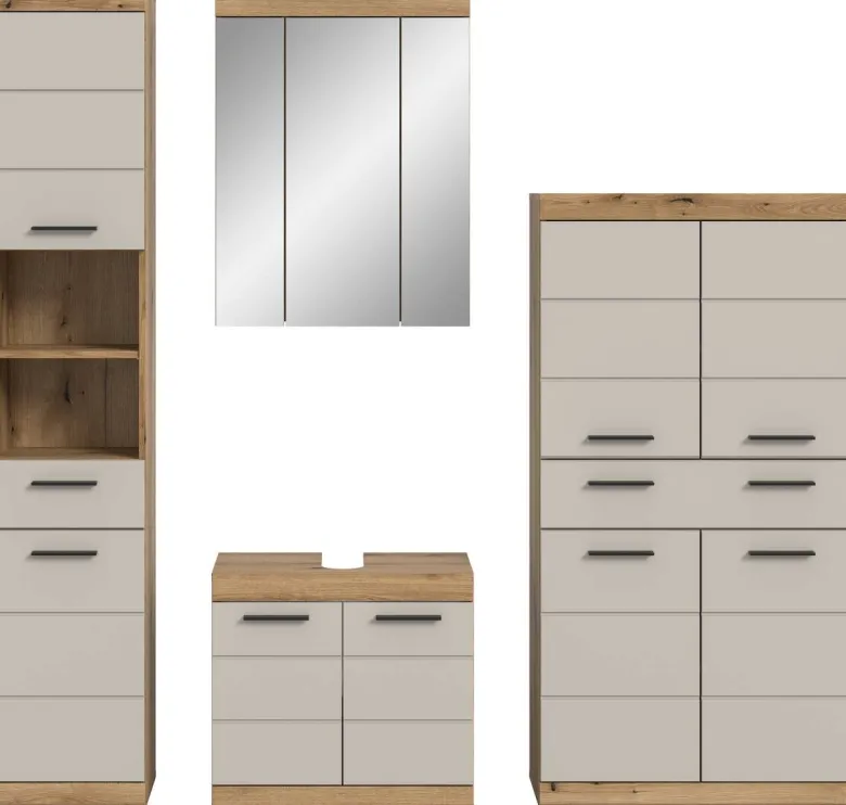 Badezimmer-Set Scout Evoke Oak Nachbildung Kaschmirgrau Nachbildung B/H/T: ca. 201x191x34 cm