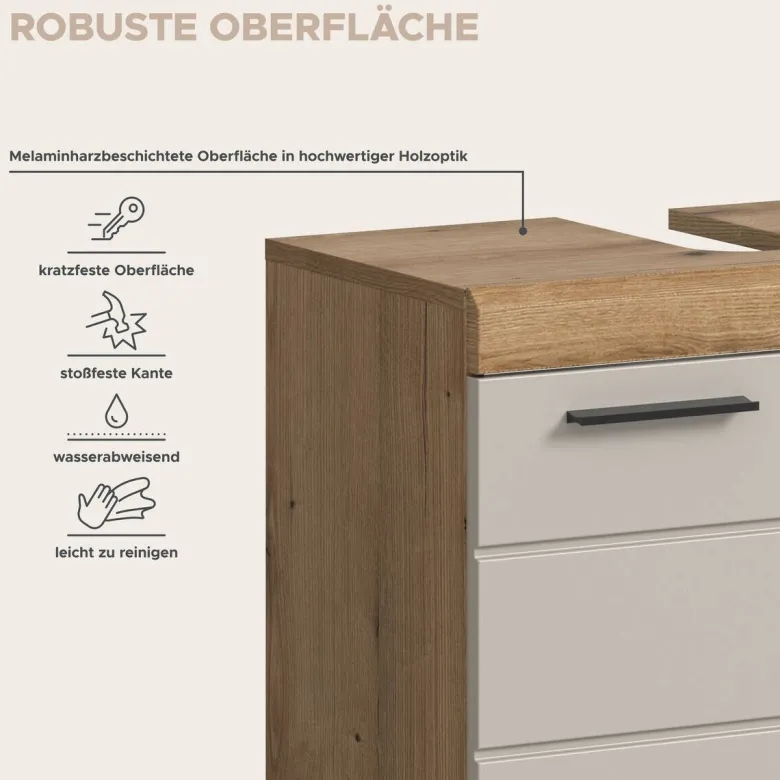 Badezimmer-Set Scout Evoke Oak Nachbildung Kaschmirgrau Nachbildung B/H/T: ca. 201x191x34 cm