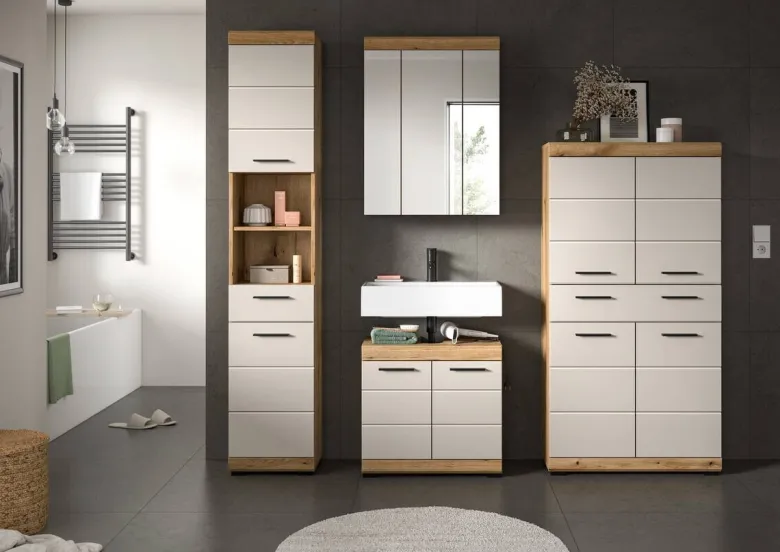 Badezimmer-Set Scout Evoke Oak Nachbildung Kaschmirgrau Nachbildung B/H/T: ca. 201x191x34 cm
