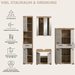 Badezimmer-Set Scout Evoke Oak Nachbildung Kaschmirgrau Nachbildung B/H/T: ca. 201x191x34 cm