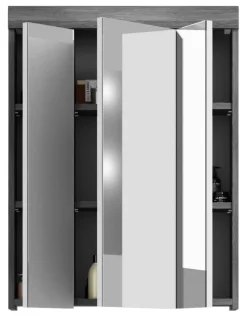 Badezimmer-Set Scout Rauchsilber Nachbildung weiß Hochglanz B/H/T: ca. 112x191x34 cm