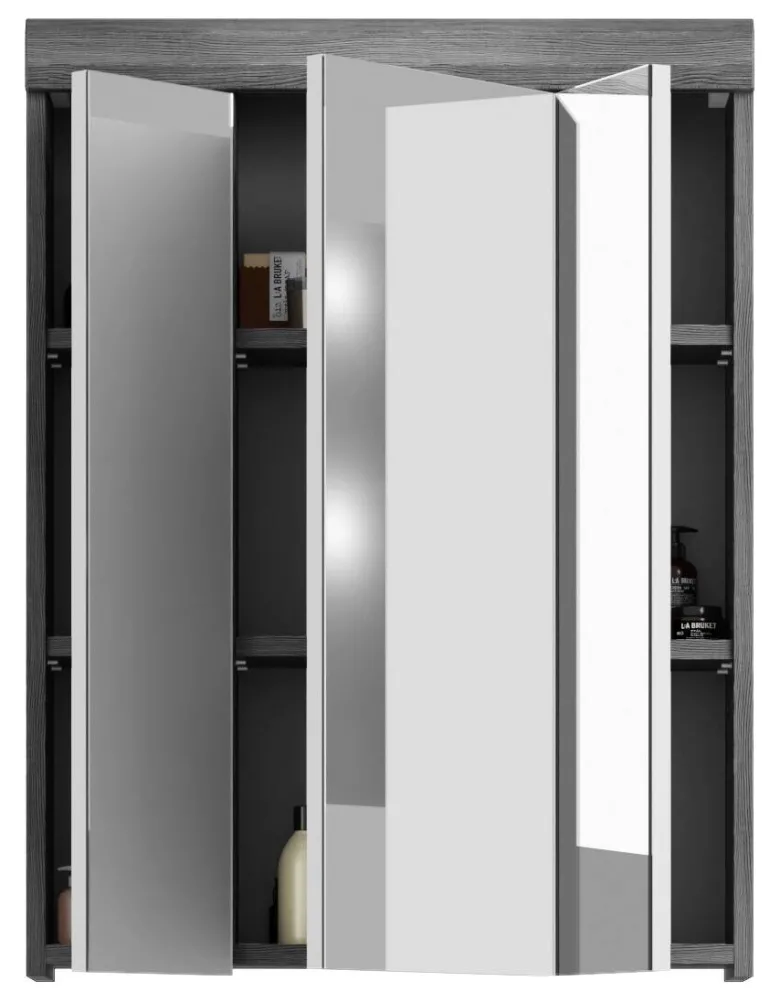 Badezimmer-Set Scout Rauchsilber Nachbildung weiß Hochglanz B/H/T: ca. 112x191x34 cm