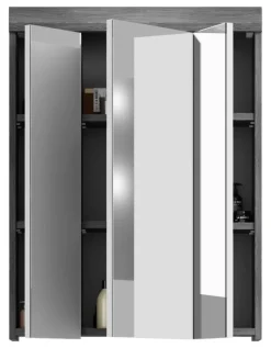 Badezimmer-Set Scout Rauchsilber Nachbildung weiß Hochglanz B/H/T: ca. 112x191x34 cm