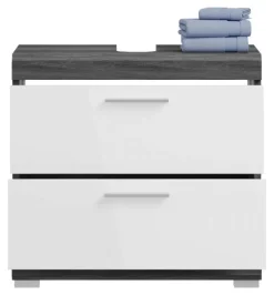 Badezimmer-Set Scout Rauchsilber Nachbildung weiß Hochglanz B/H/T: ca. 112x191x34 cm