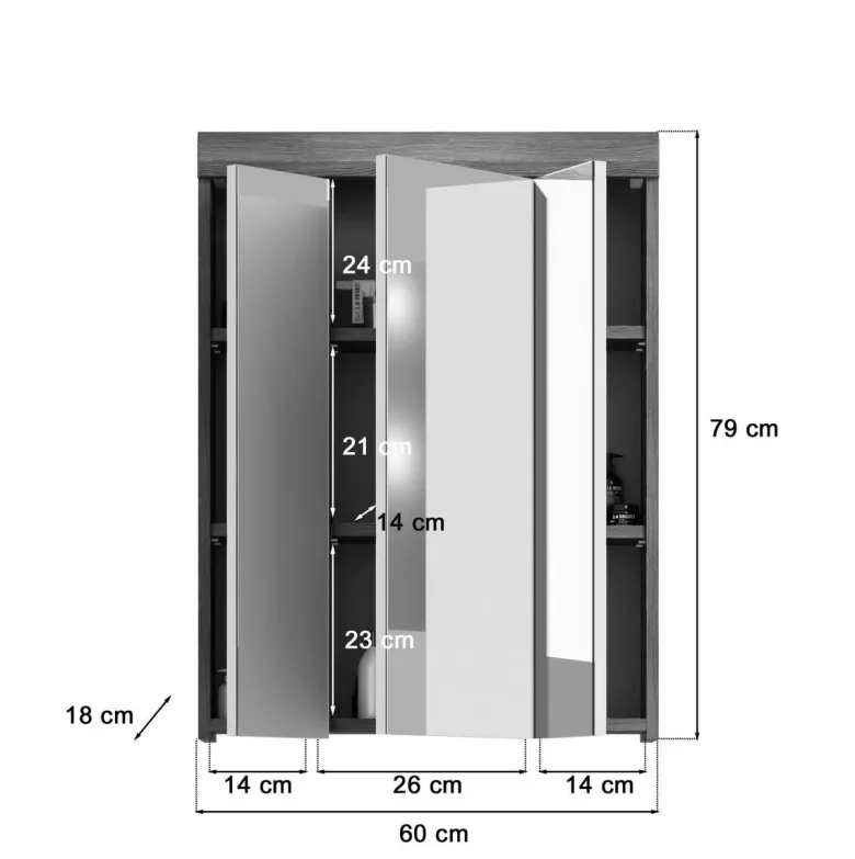 Badezimmer-Set Scout Rauchsilber Nachbildung weiß Hochglanz B/H/T: ca. 112x191x34 cm