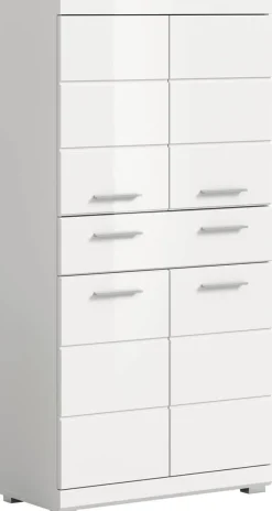 Badezimmer-Set Scout weiß weiß Hochglanz B/H/T: ca. 74x141x31 cm