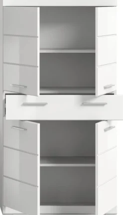 Badezimmer-Set Scout weiß weiß Hochglanz B/H/T: ca. 74x141x31 cm