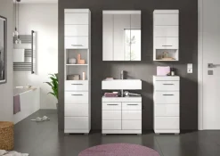 Badezimmer-Set Scout weiß weiß Hochglanz B/H/T: ca. 164x191x34 cm