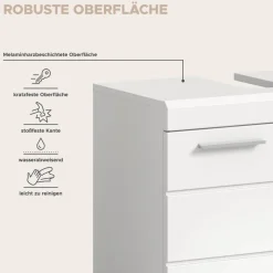 Badezimmer-Set Scout weiß weiß Hochglanz B/H/T: ca. 164x191x34 cm