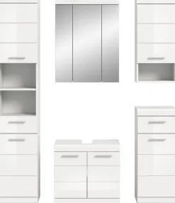 Badezimmer-Set Scout weiß weiß Hochglanz B/H/T: ca. 164x191x34 cm