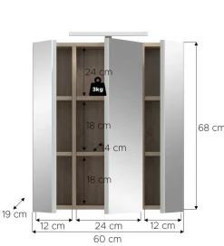 Badezimmer-Set STAR Eiche Nachbildung B/H/T: ca. 60x68x19 cm