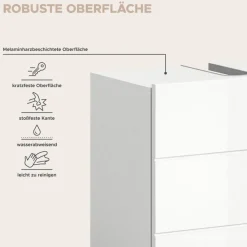 Badezimmer-Set VIRA weiß weiß Hochglanz B/H/T: ca. 135x190x34 cm