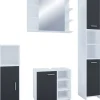 Badezimmer-Set Zalo weiß schwarz