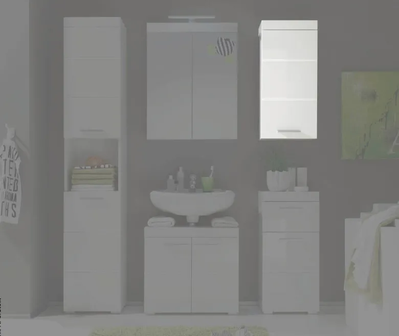Badhängeschrank Amanda weiß weiß Hochglanz B/H/T: ca. 37x77x23 cm